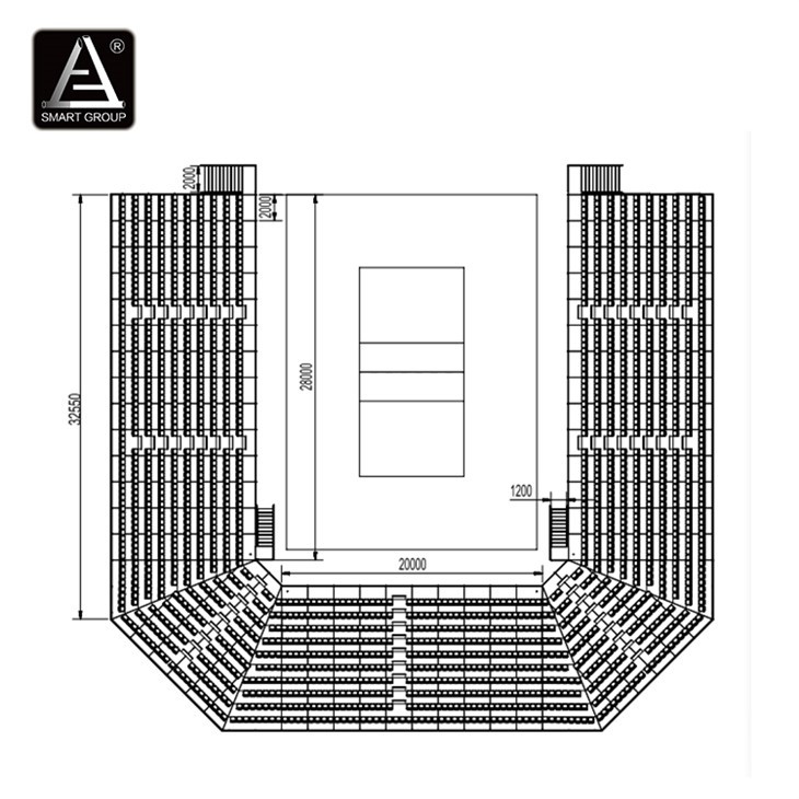 Nigaragua Portable Steel Bleachers Scaffolding Grandstand Seating