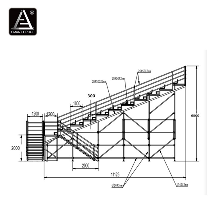 Nigaragua Portable Steel Bleachers Scaffolding Grandstand Seating